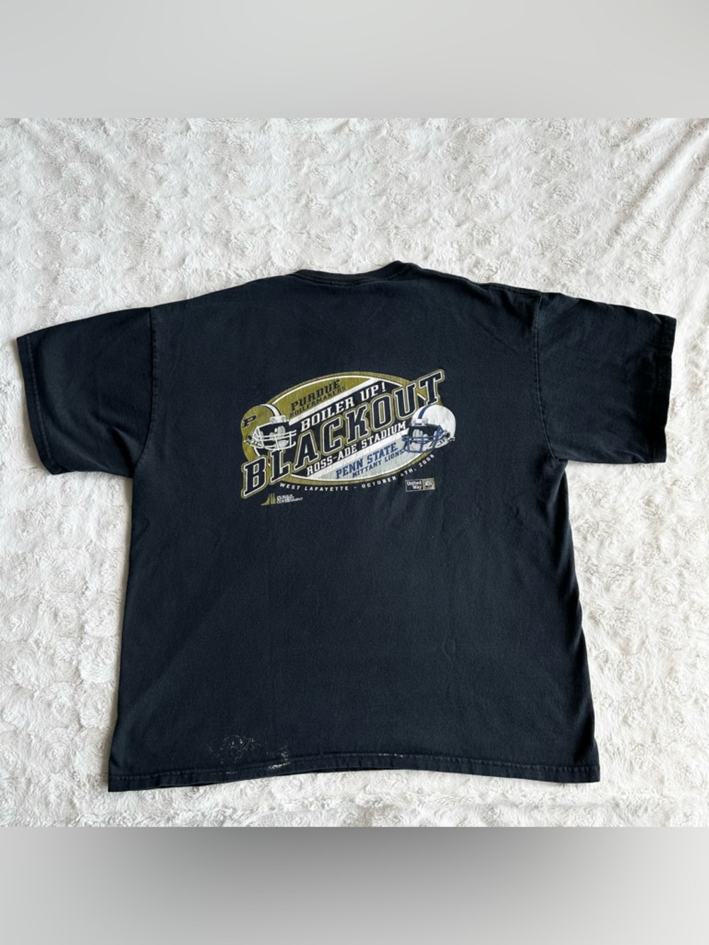 Purdue Football Shirt Tee Mens XL 2008 Blackout Game Penn State Boiler Up Helmet